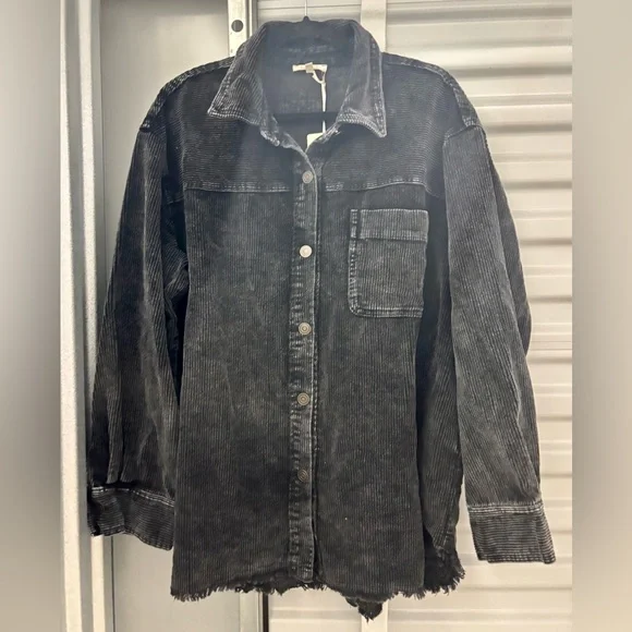 LA MIEL Black Corduroy Lightweight Jacket - Picture 4 of 11